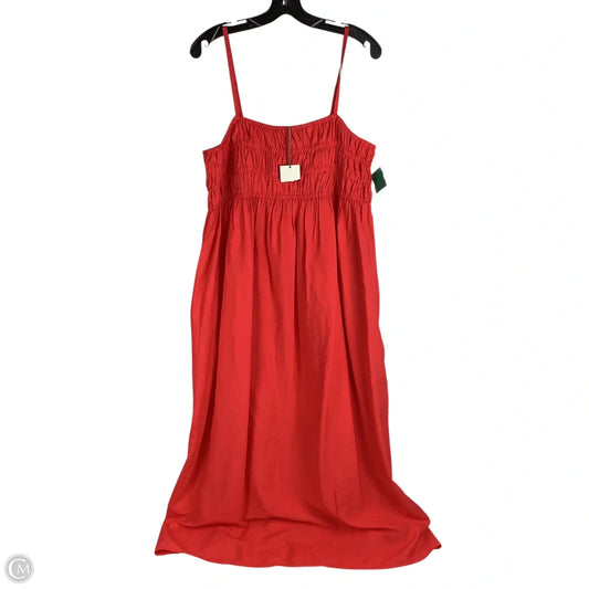 Dress Casual Midi By A New Day In Red, Size: Xl