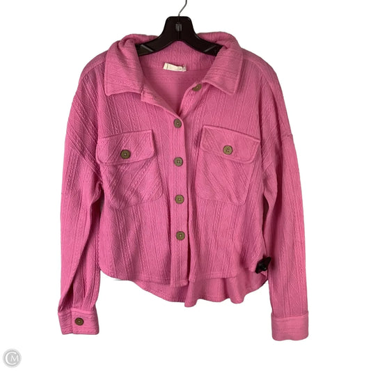Jacket Shirt By New In In Pink, Size: S