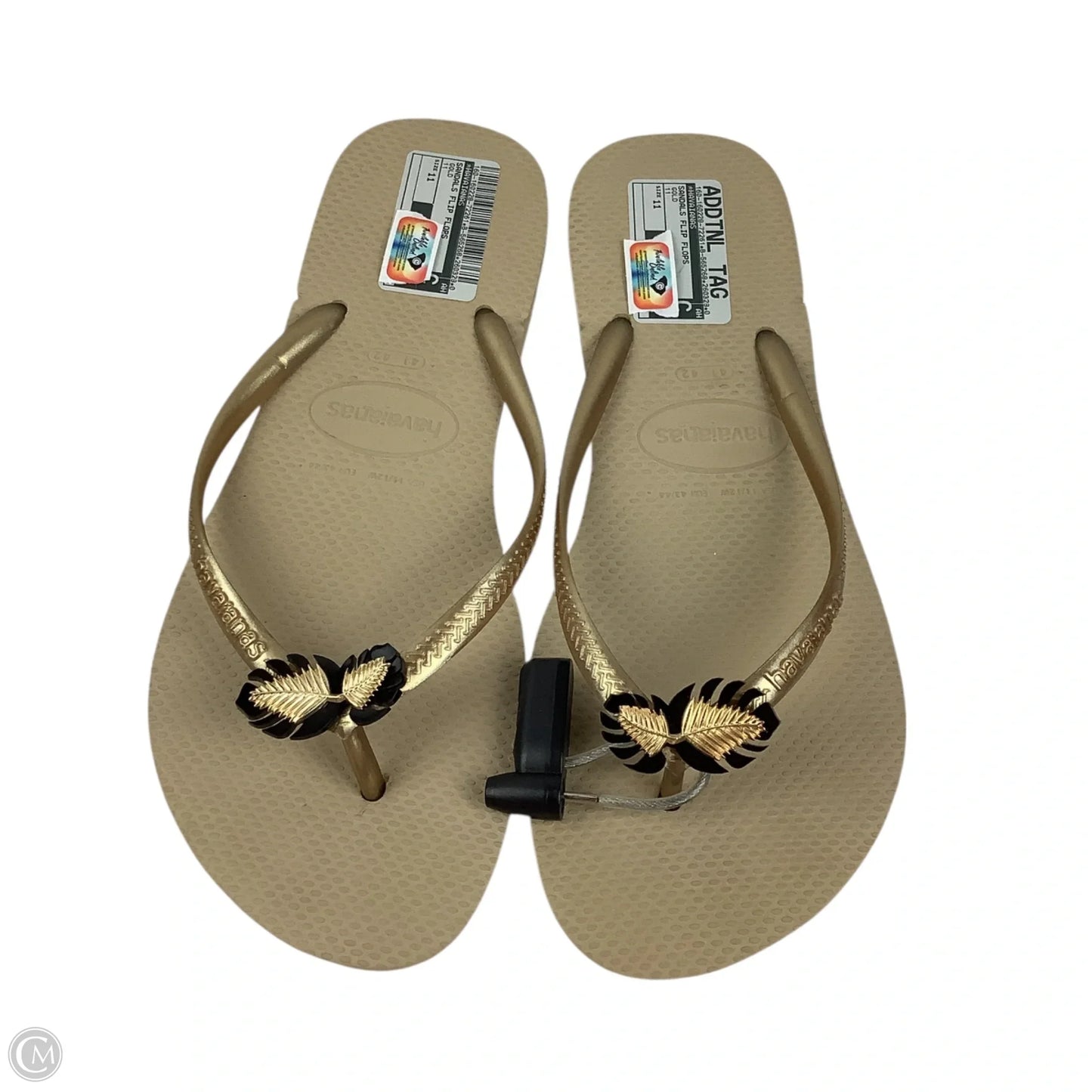 Sandals Flip Flops By Havaianas In Gold, Size: 11