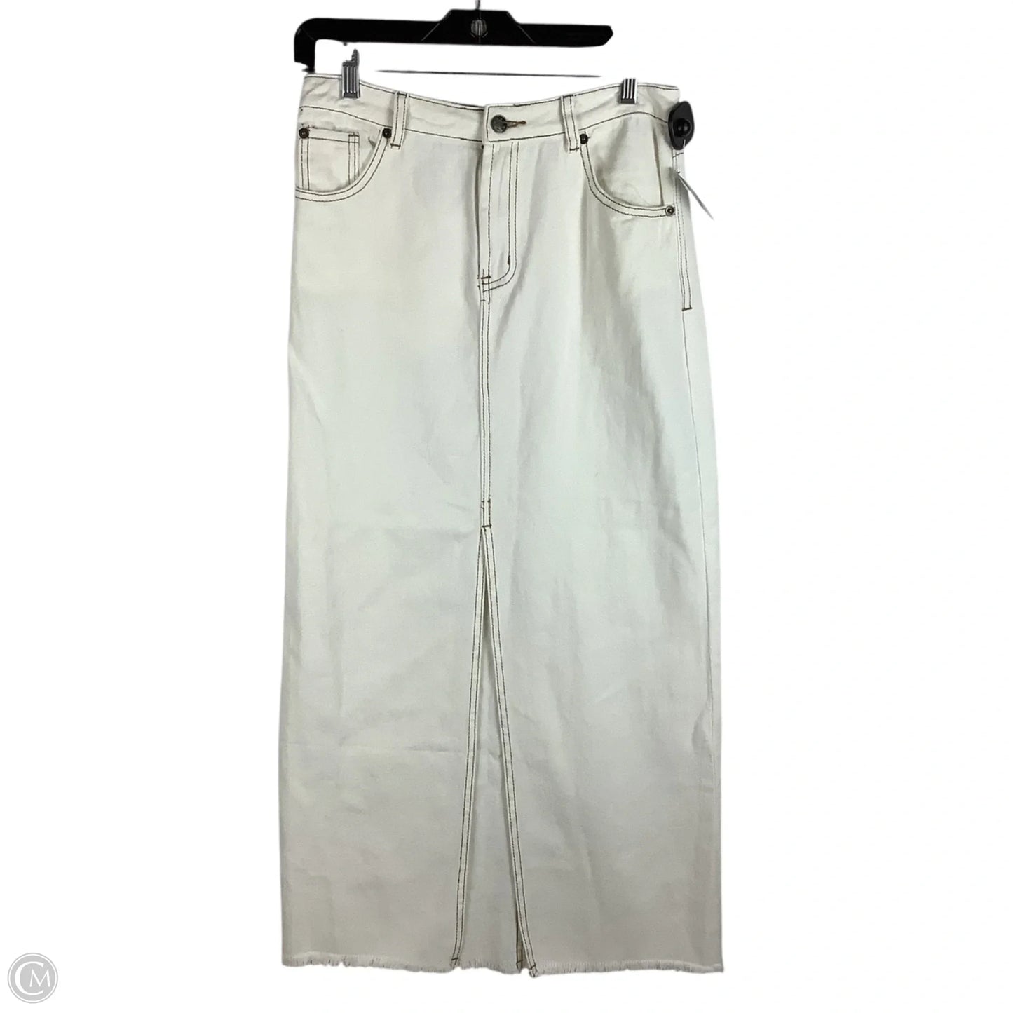 Skirt Midi By Mustard Seed In Cream Denim, Size: M