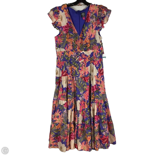Dress Party Midi By Vince Camuto In Floral Print, Size: 16