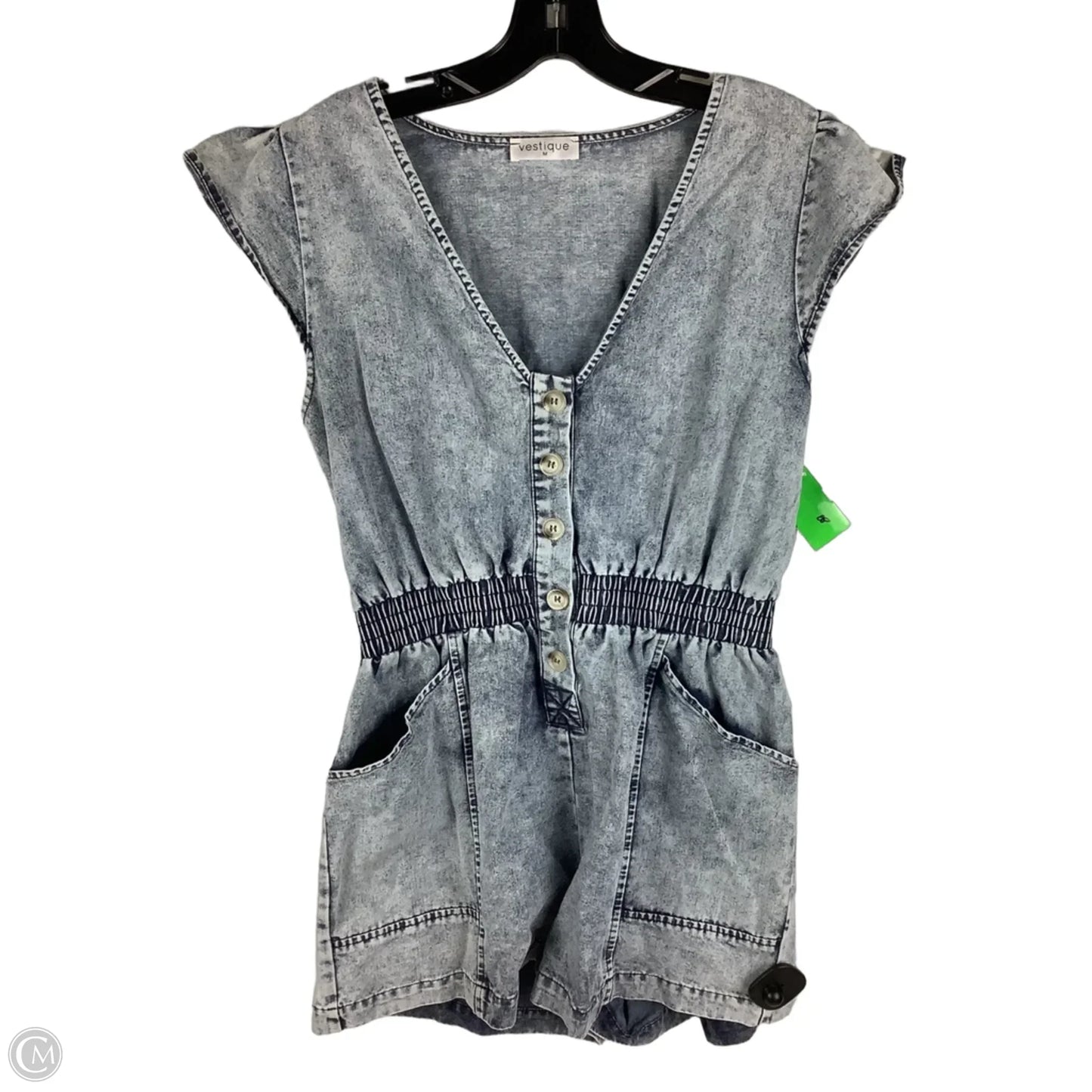 Romper By Vestique In Blue Denim, Size: M
