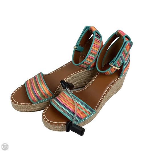 Sandals Heels Wedge By Franco Sarto In Striped Pattern, Size: 10