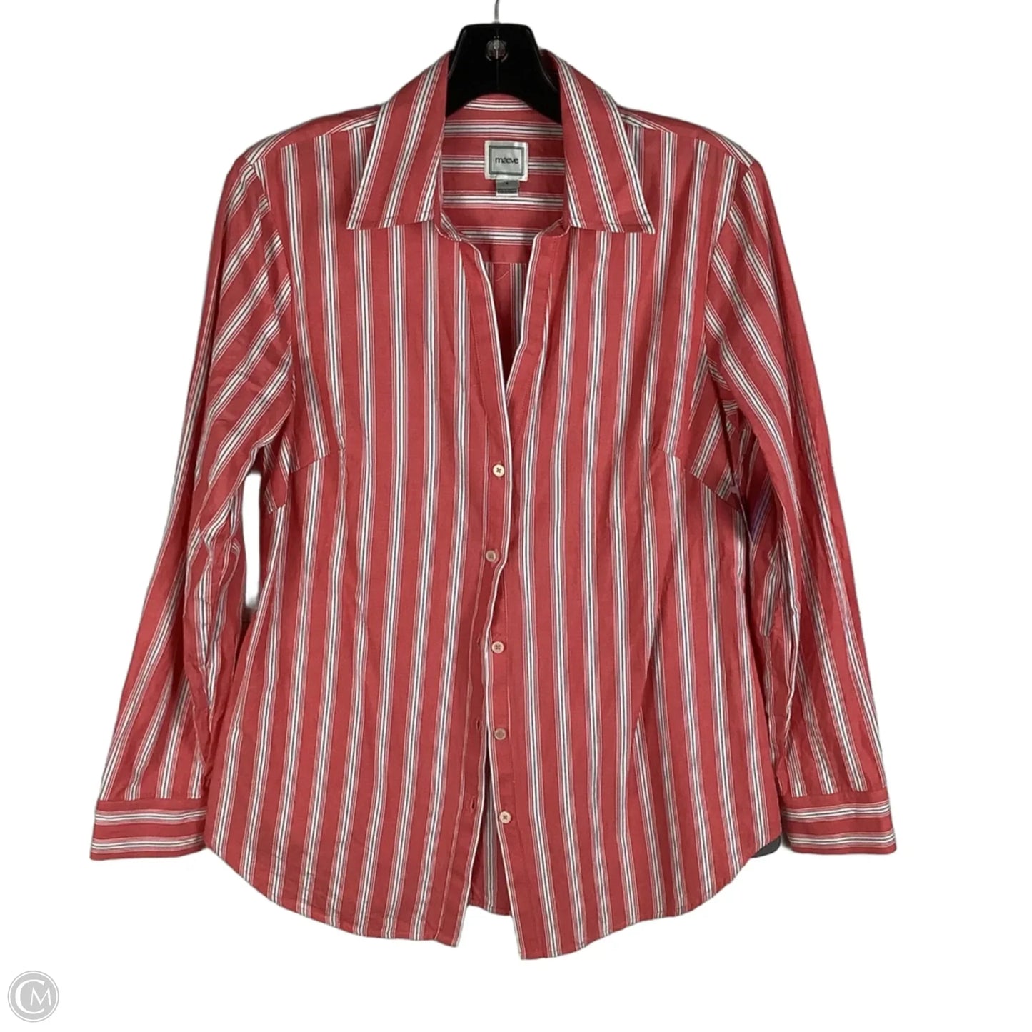 Top Long Sleeve By Maeve In Striped Pattern, Size: S