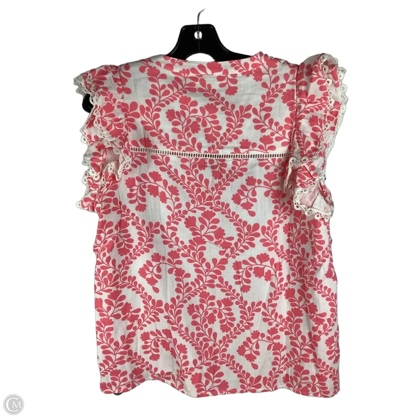 Top Short Sleeve By Boden In Pink & White, Size: 10