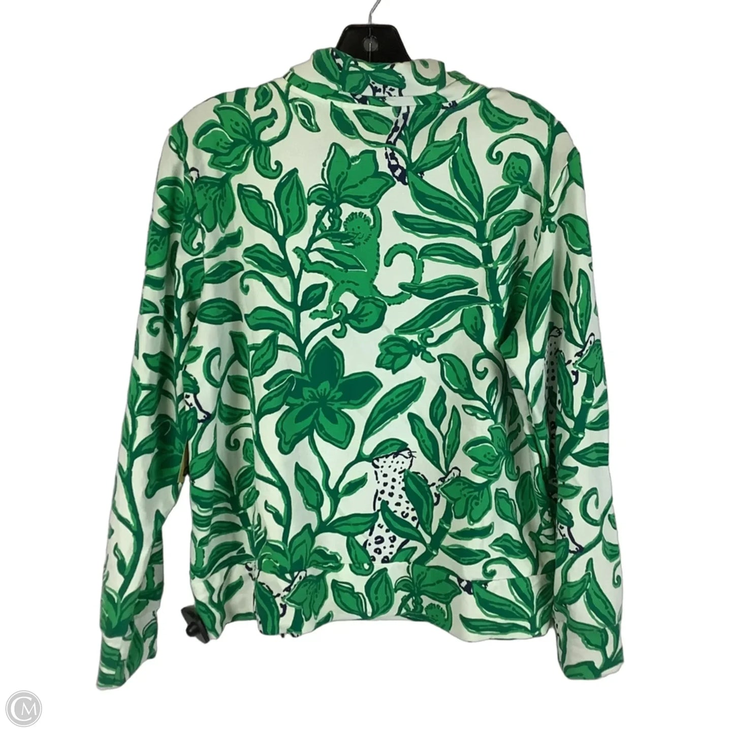 Sweatshirt Designer By Lilly Pulitzer In Green & White, Size: L