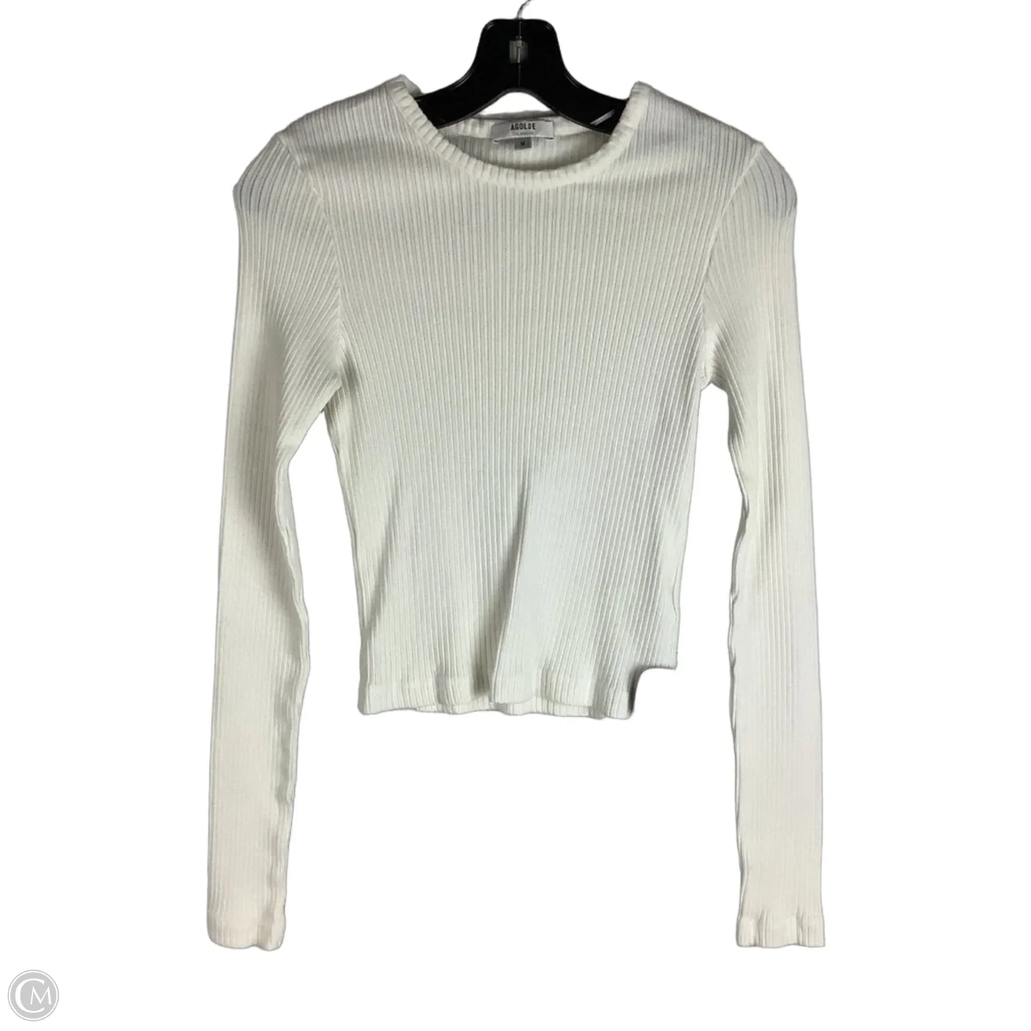 Top Long Sleeve By Agolde In White, Size: M (fitted)