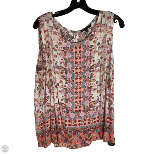 Top Sleeveless By Christian Siriano In Floral Print, Size: L