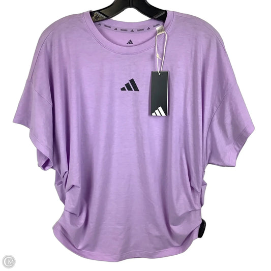 Athletic Top Short Sleeve By Adidas In Purple, Size: Xl