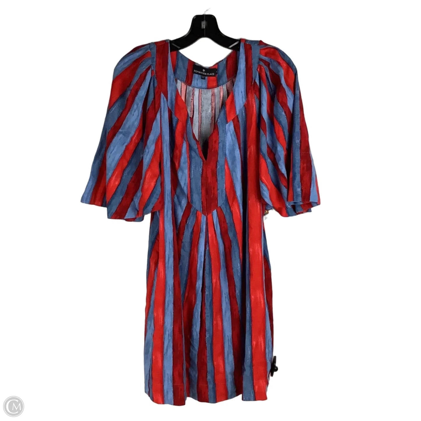 Dress Casual Short By Pomander Place In Blue & Red, Size: L