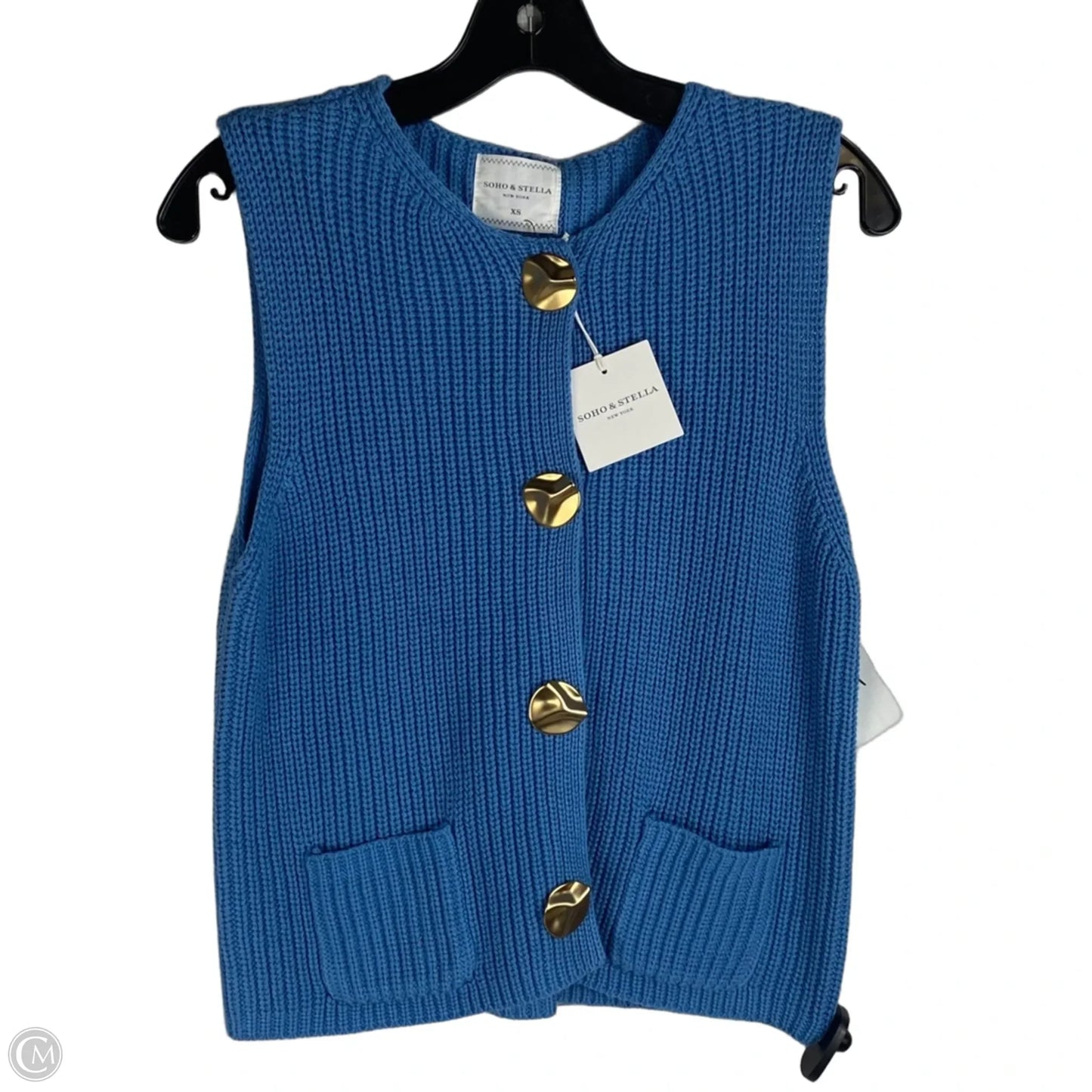 Vest Sweater By Clothes Mentor In Blue, Size: Xs