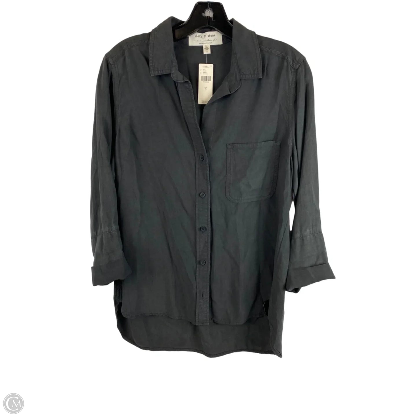 Top Long Sleeve By Cloth & Stone In Grey, Size: S