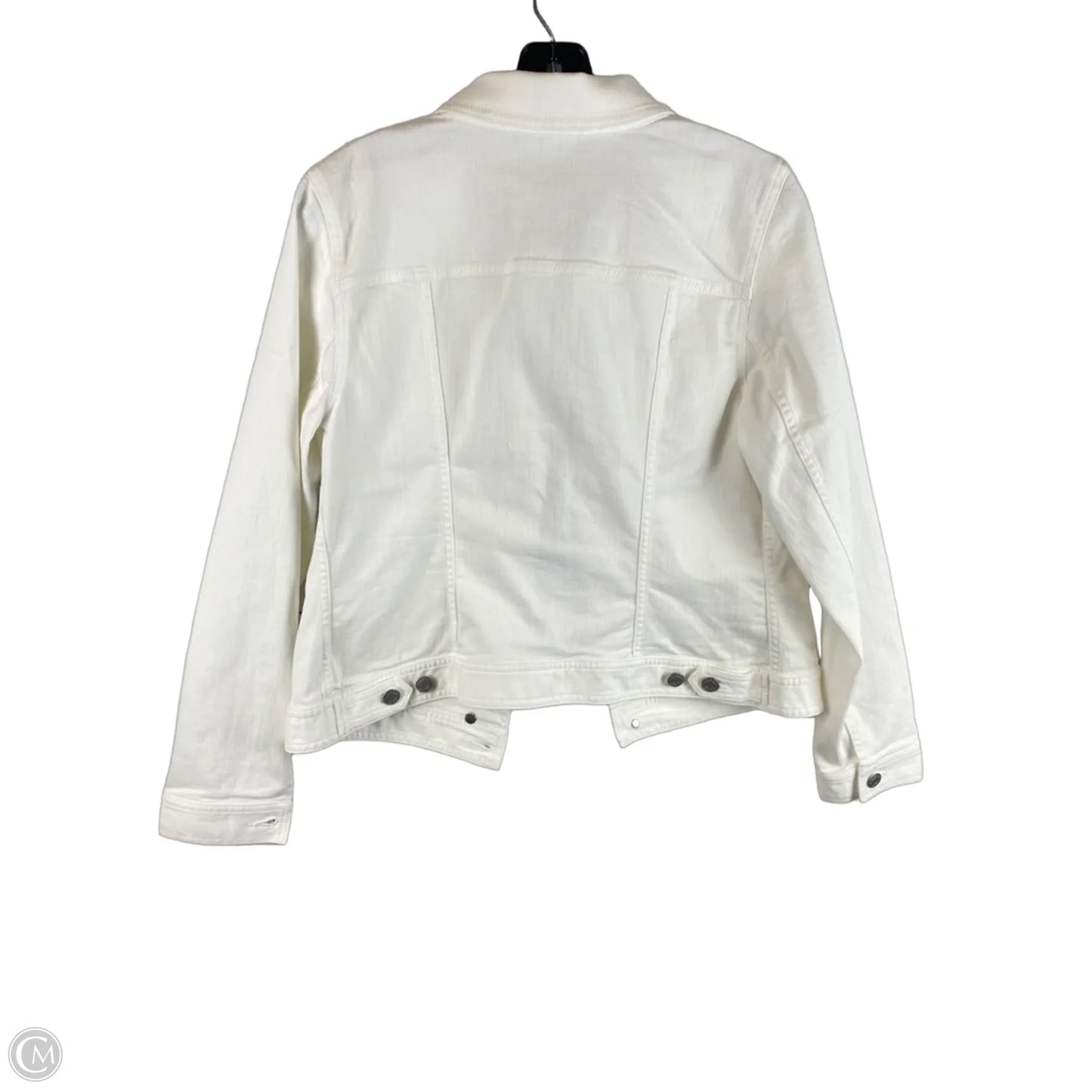 Jacket Denim By Talbots In White Denim, Size: M