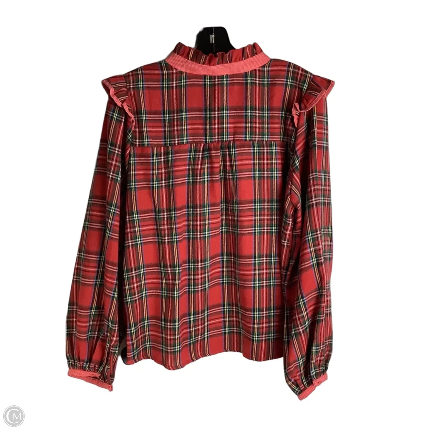 Top Long Sleeve By Jodifl In Plaid Pattern, Size: L