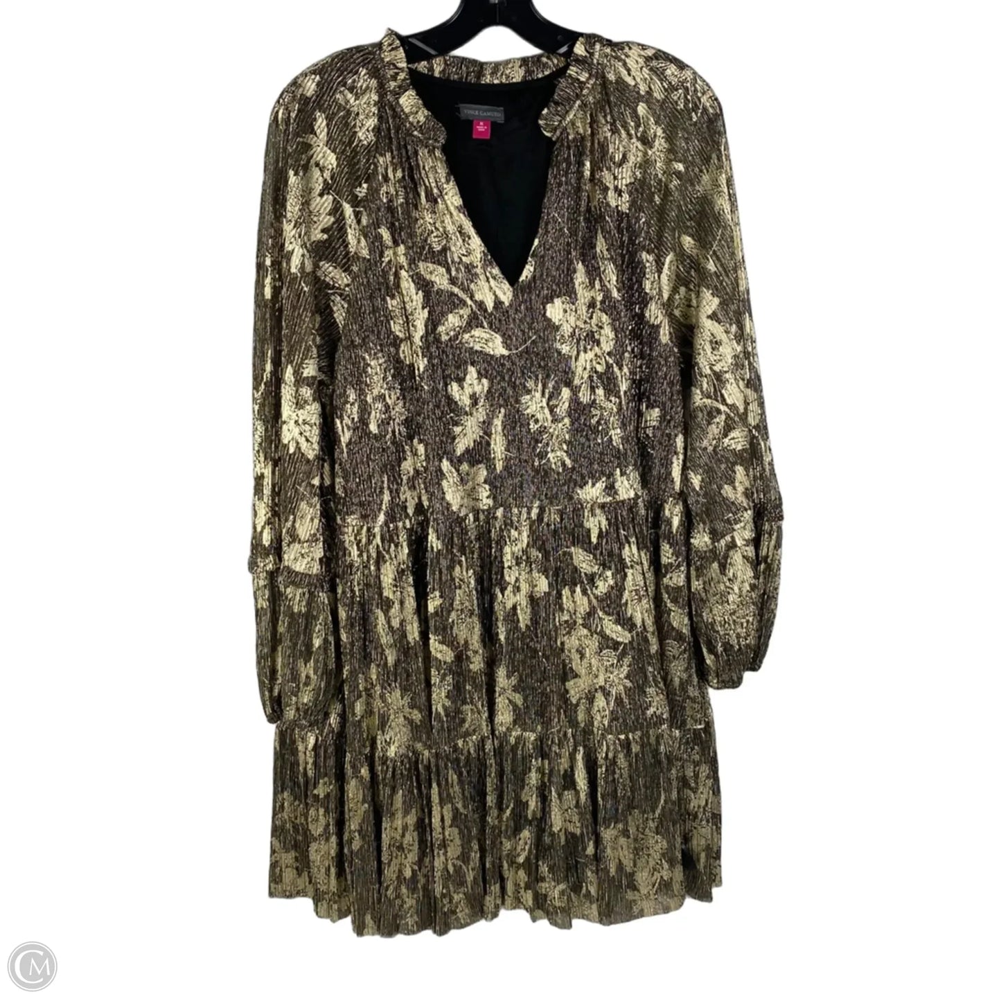 Dress Casual Short By Vince Camuto In Black & Gold, Size: Xl