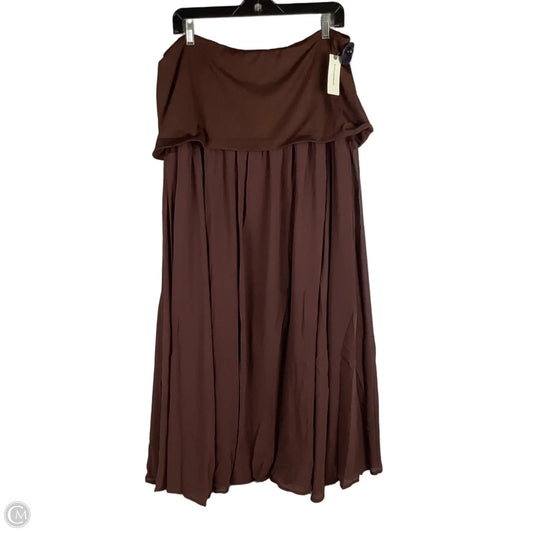 Skirt Maxi By Anthropologie In Brown, Size: Xl