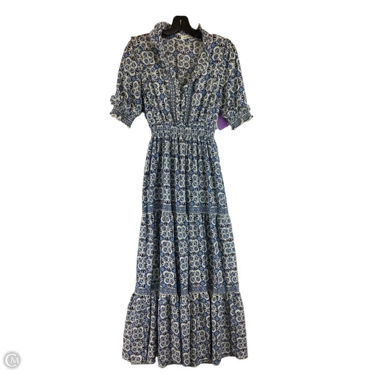 Dress Party Long By Max Studio In Blue & White, Size: 0