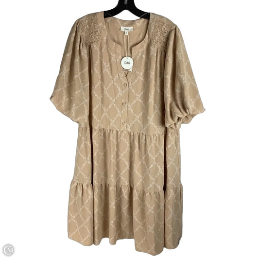 Dress Casual Short By Oddi In Tan, Size: 1x