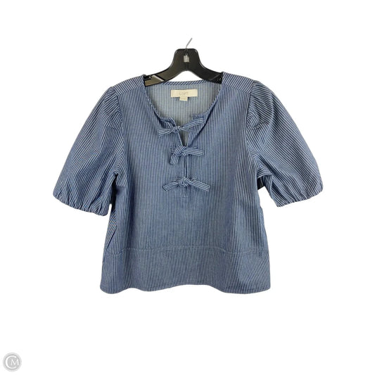 Top Short Sleeve By Loft In Striped Pattern, Size: Xs