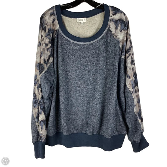 Sweatshirt Crewneck By Clothes Mentor In Blue, Size: 2x