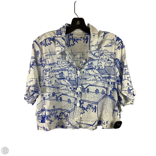 Top Short Sleeve By Calypso St Barth In Blue & White, Size: M