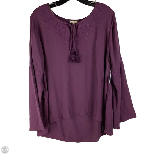 Top Long Sleeve By Eyeshadow In Purple, Size: 1x