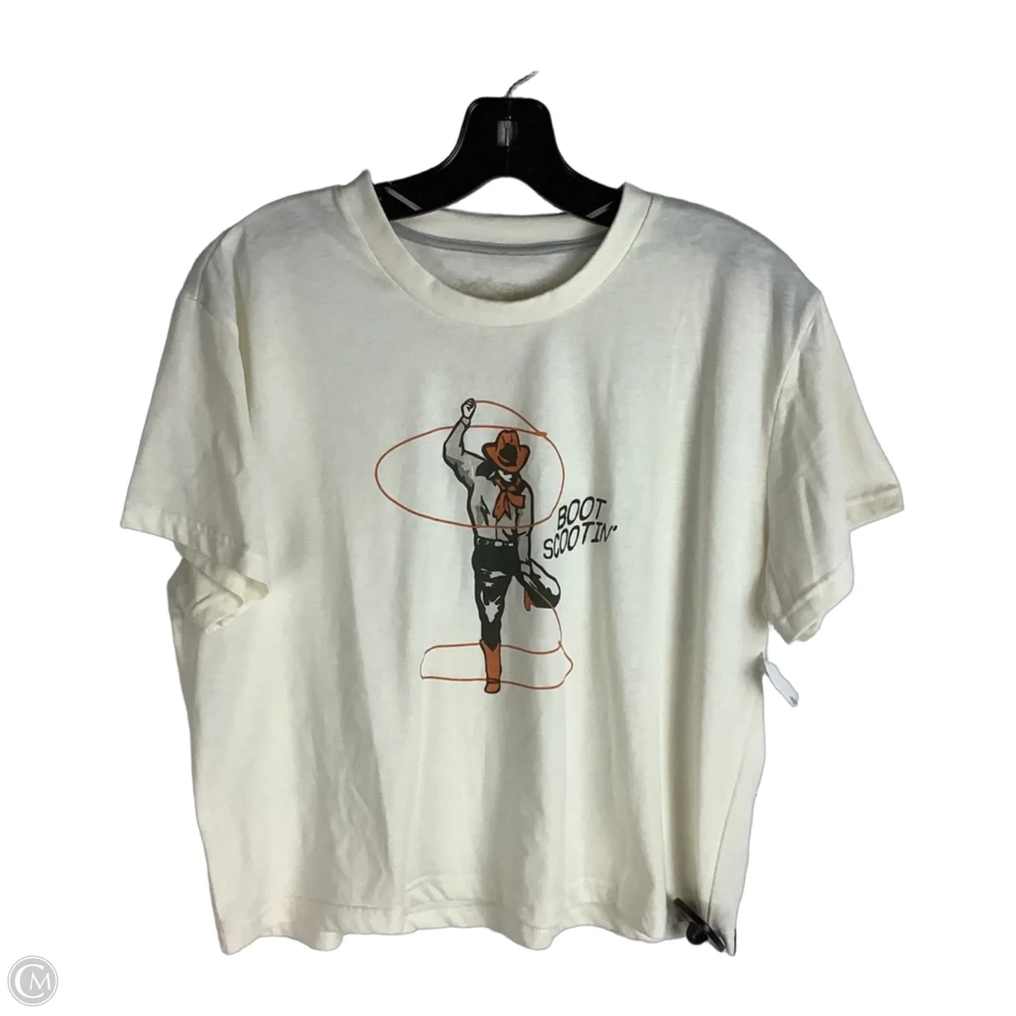 Top Short Sleeve Basic By Clothes Mentor In Cream, Size: L