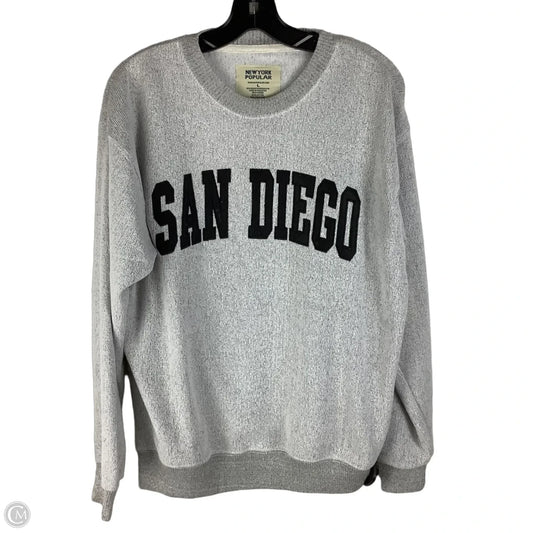 Sweatshirt Crewneck By Clothes Mentor In Grey, Size: L