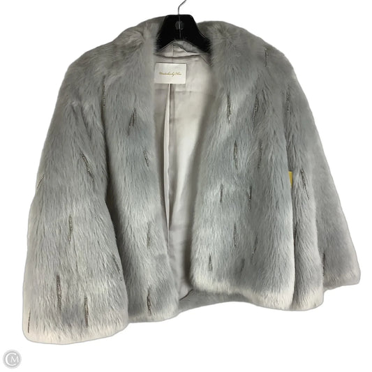 Coat Faux Fur & Sherpa By Cma In Grey, Size: S