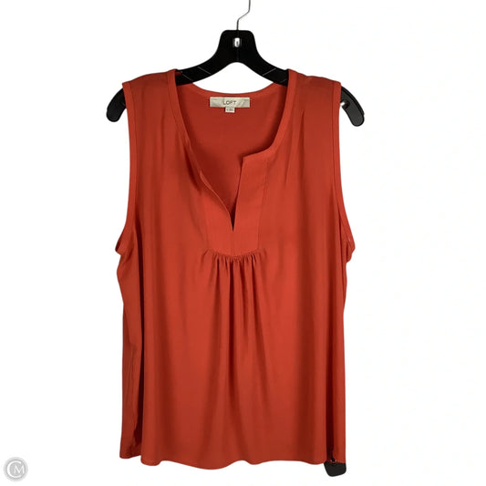 Top Sleeveless By Loft In Orange, Size: Xl