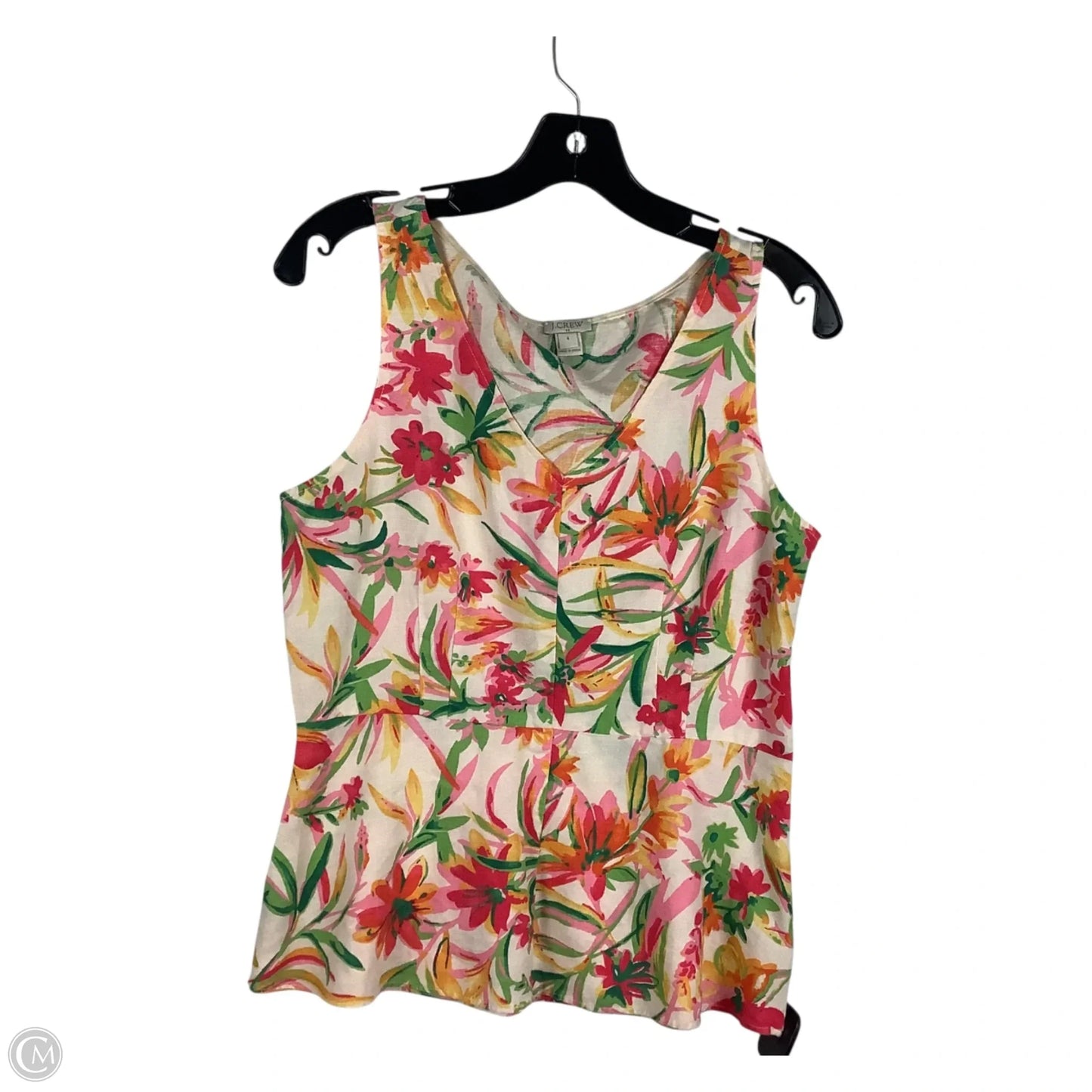 Top Sleeveless By J. Crew In Floral Print, Size: 4