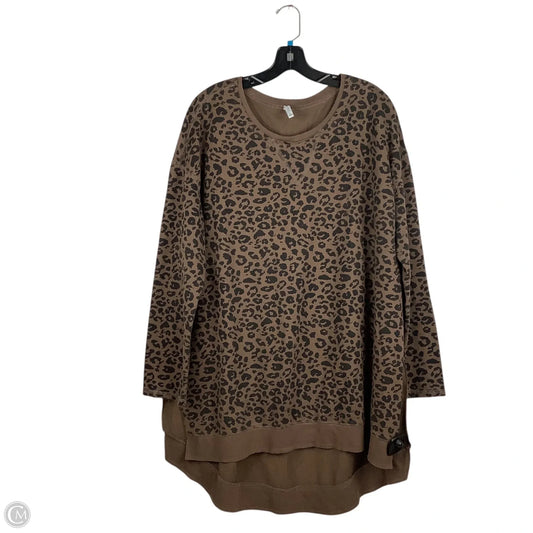 Top Long Sleeve By Z Supply In Animal Print, Size: L