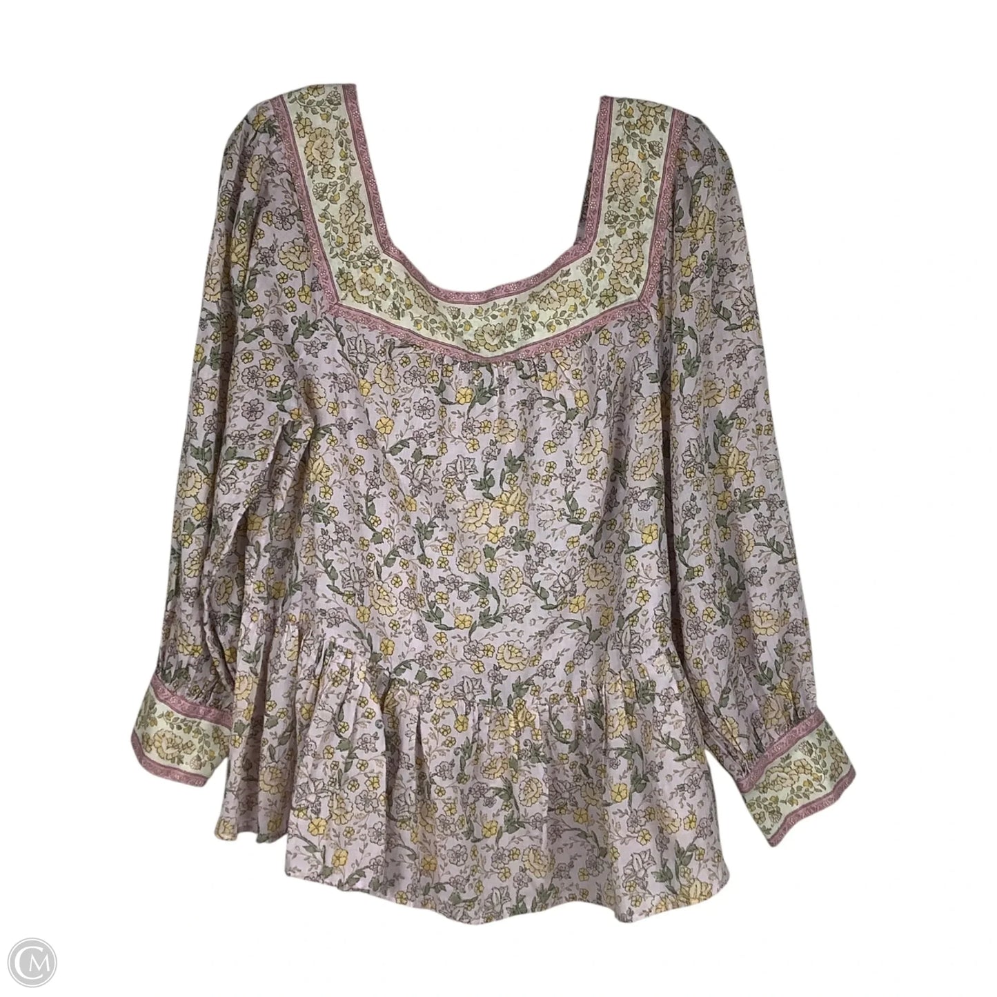 Top Long Sleeve By American Eagle In Floral Print, Size: L