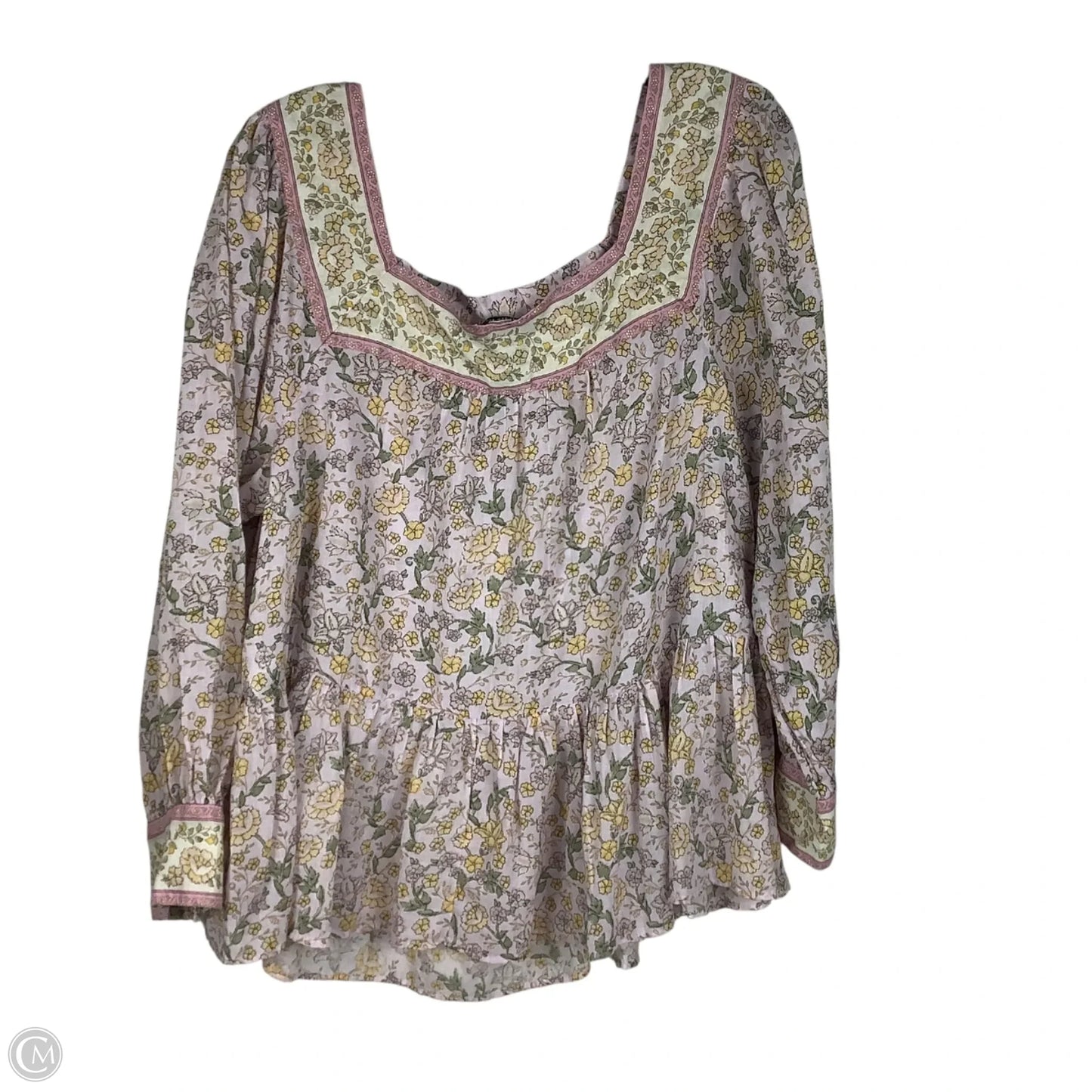 Top Long Sleeve By American Eagle In Floral Print, Size: L