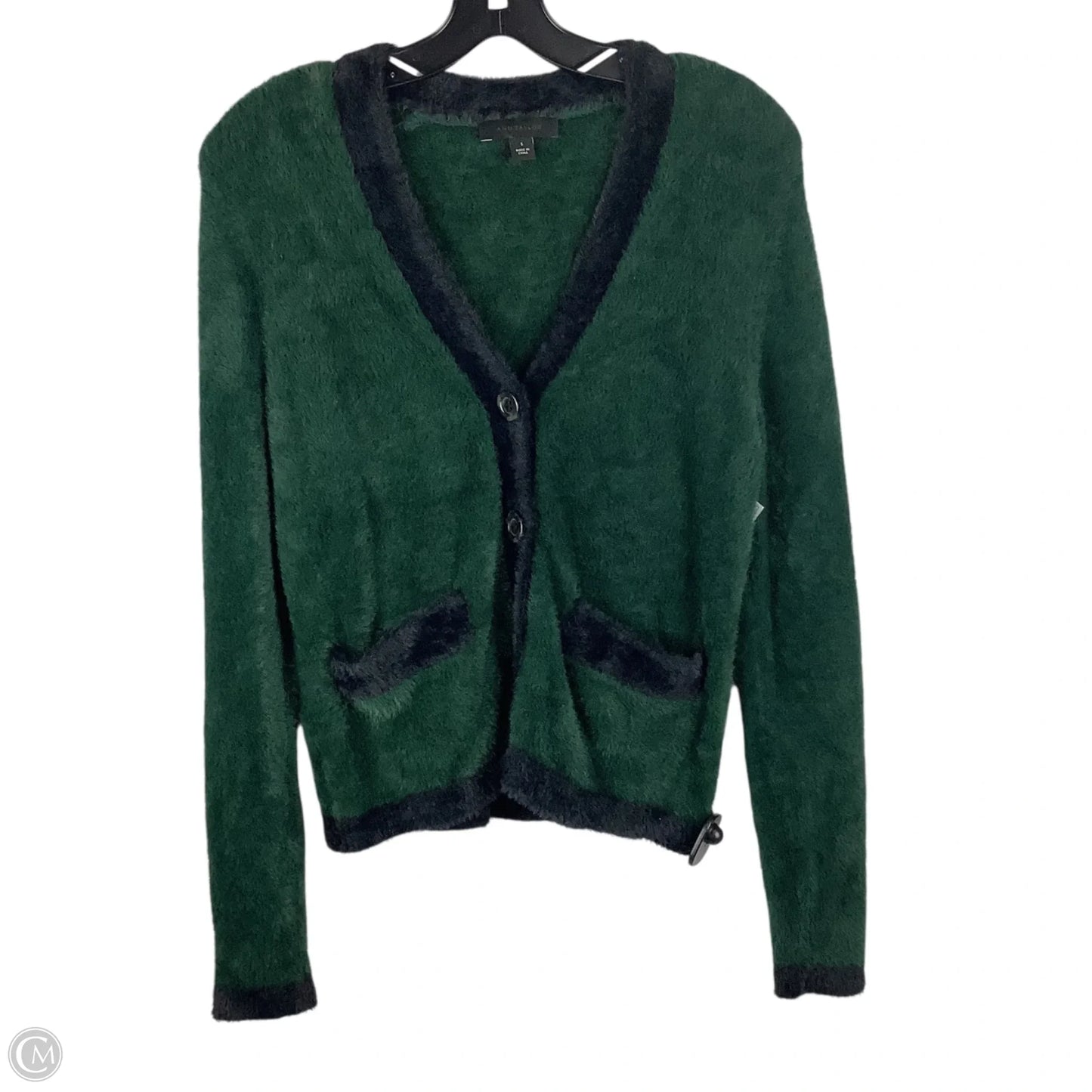 Sweater Cardigan By Ann Taylor In Green, Size: S