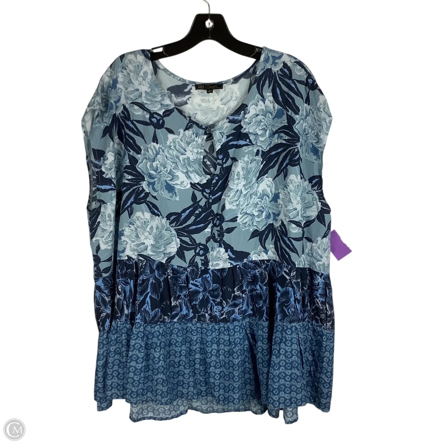 Top Short Sleeve By Clothes Mentor In Blue, Size: 1x