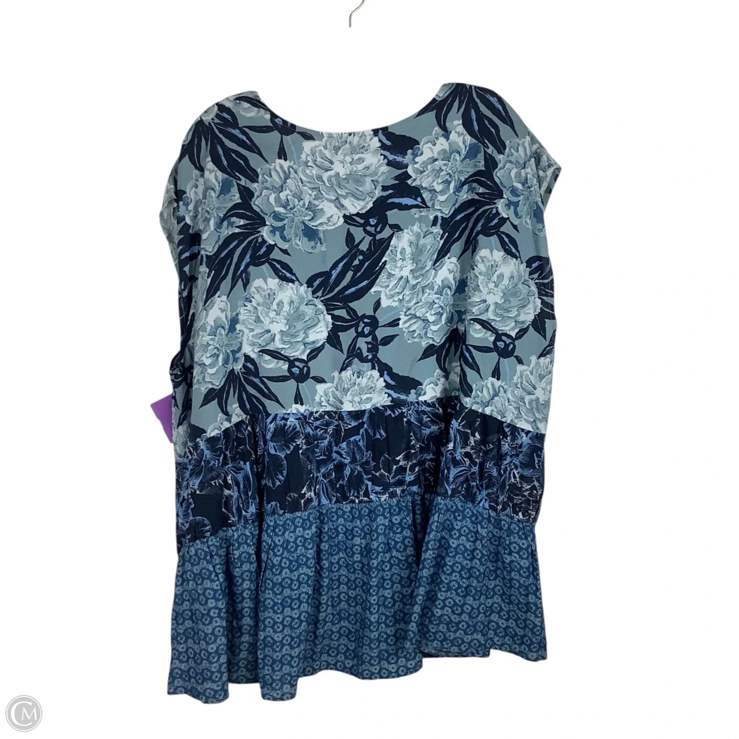 Top Short Sleeve By Clothes Mentor In Blue, Size: 1x