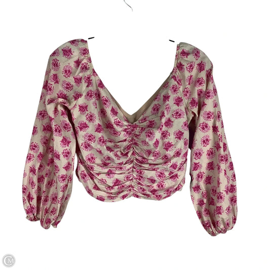 Top Long Sleeve By Zara In Pink, Size: M