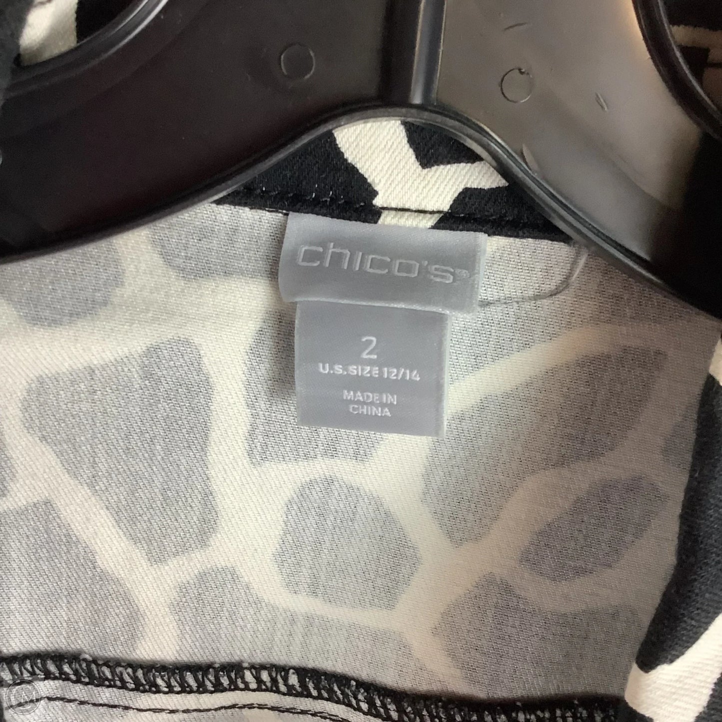 Jacket Denim By Chicos In Black Denim, Size: 12/14