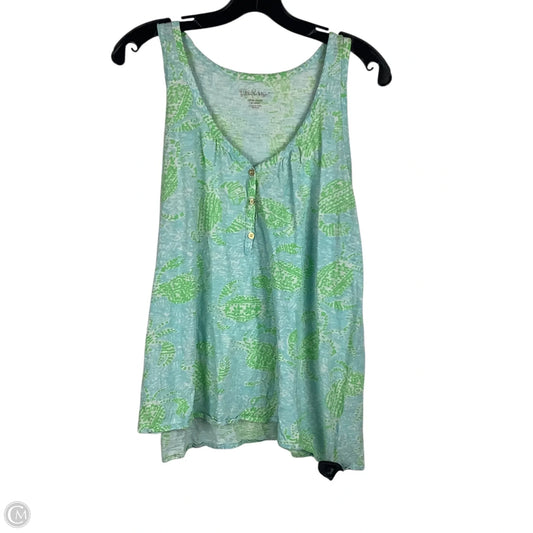 Top Sleeveless Designer By Lilly Pulitzer In Blue & Green, Size: Xl