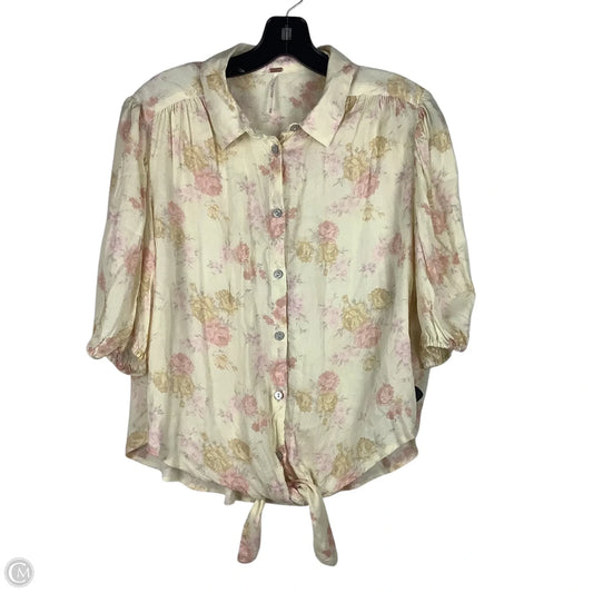 Top Short Sleeve By Free People In Floral Print, Size: M