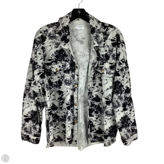 Jacket Shirt By Mudpie In Black & White, Size: S