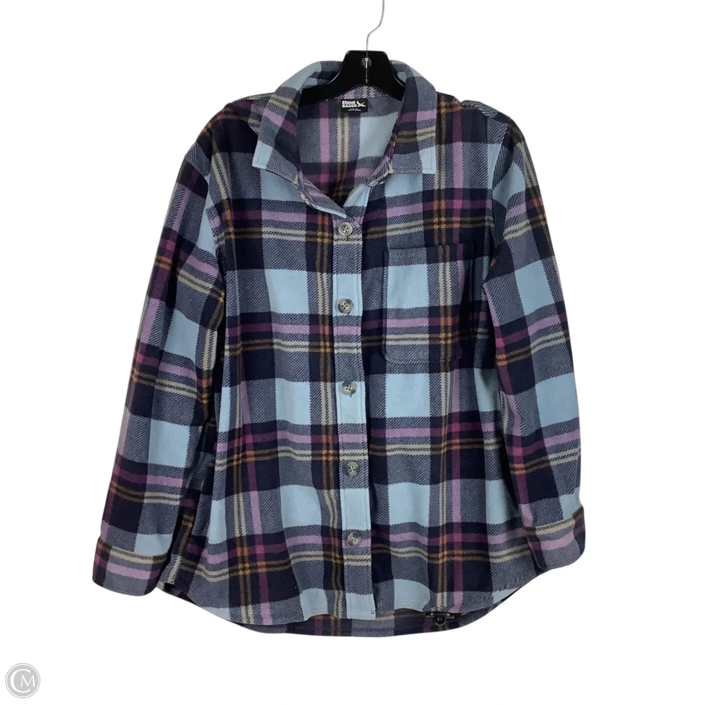 Jacket Shirt By Eddie Bauer In Purple, Size: L