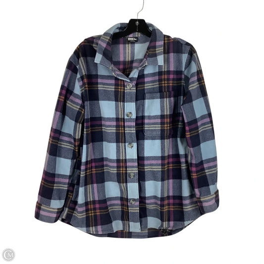 Jacket Shirt By Eddie Bauer In Purple, Size: L