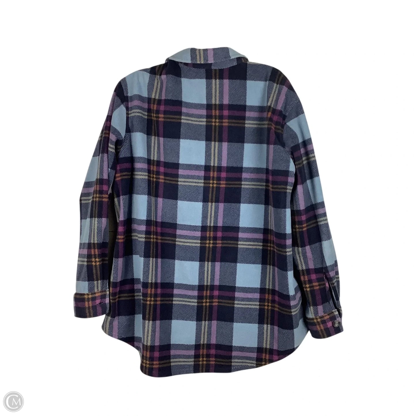 Jacket Shirt By Eddie Bauer In Purple, Size: L
