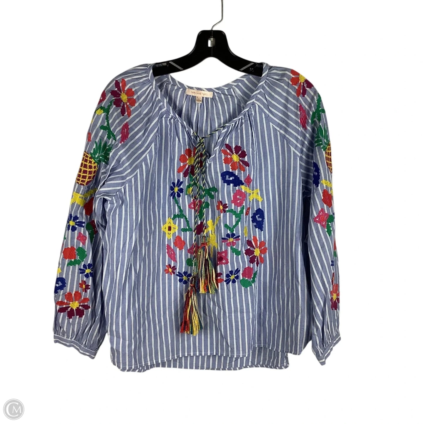 Top Long Sleeve By Skies Are Blue In Blue, Size: M