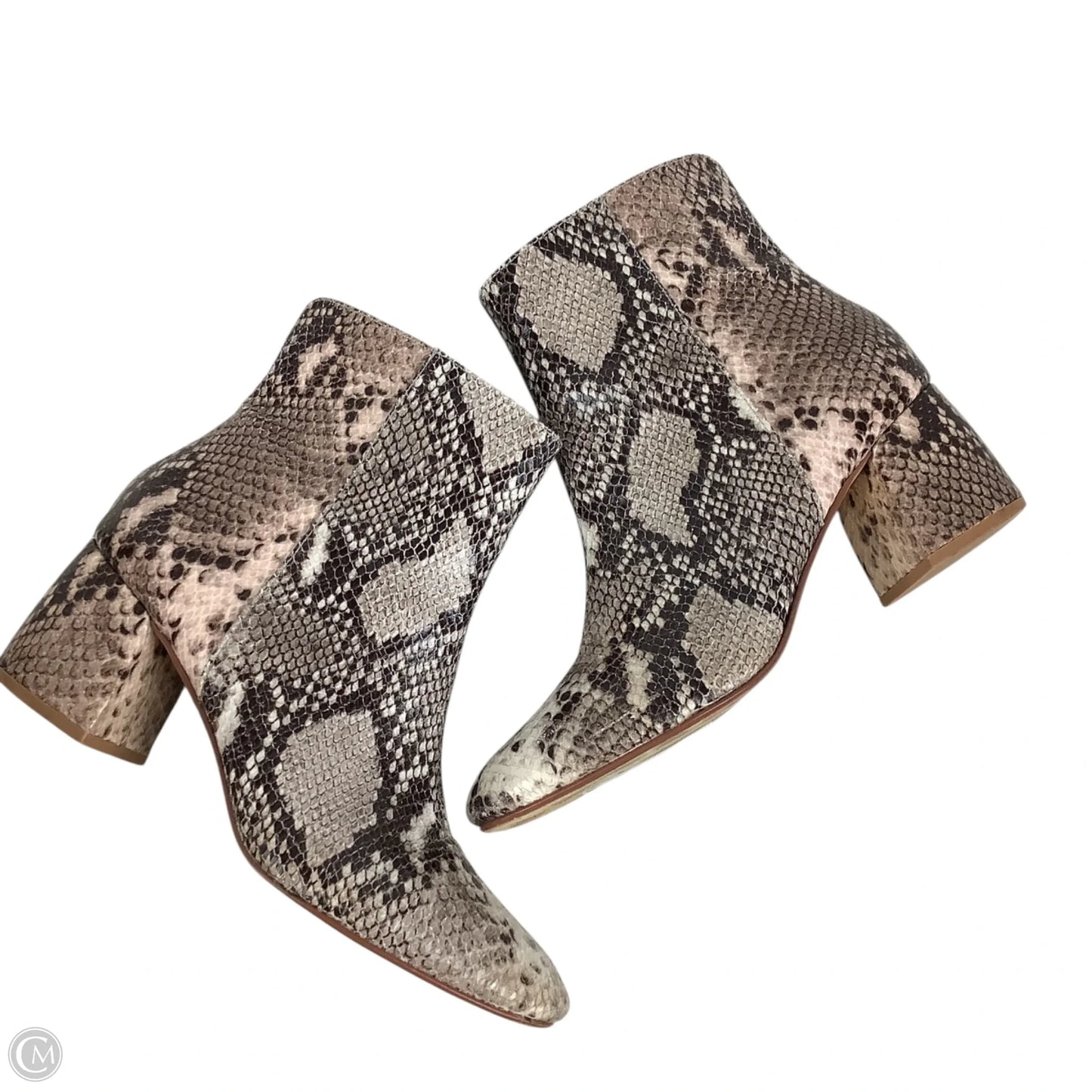 Boots Ankle Heels By Chinese Laundry In Snakeskin Print, Size: 9