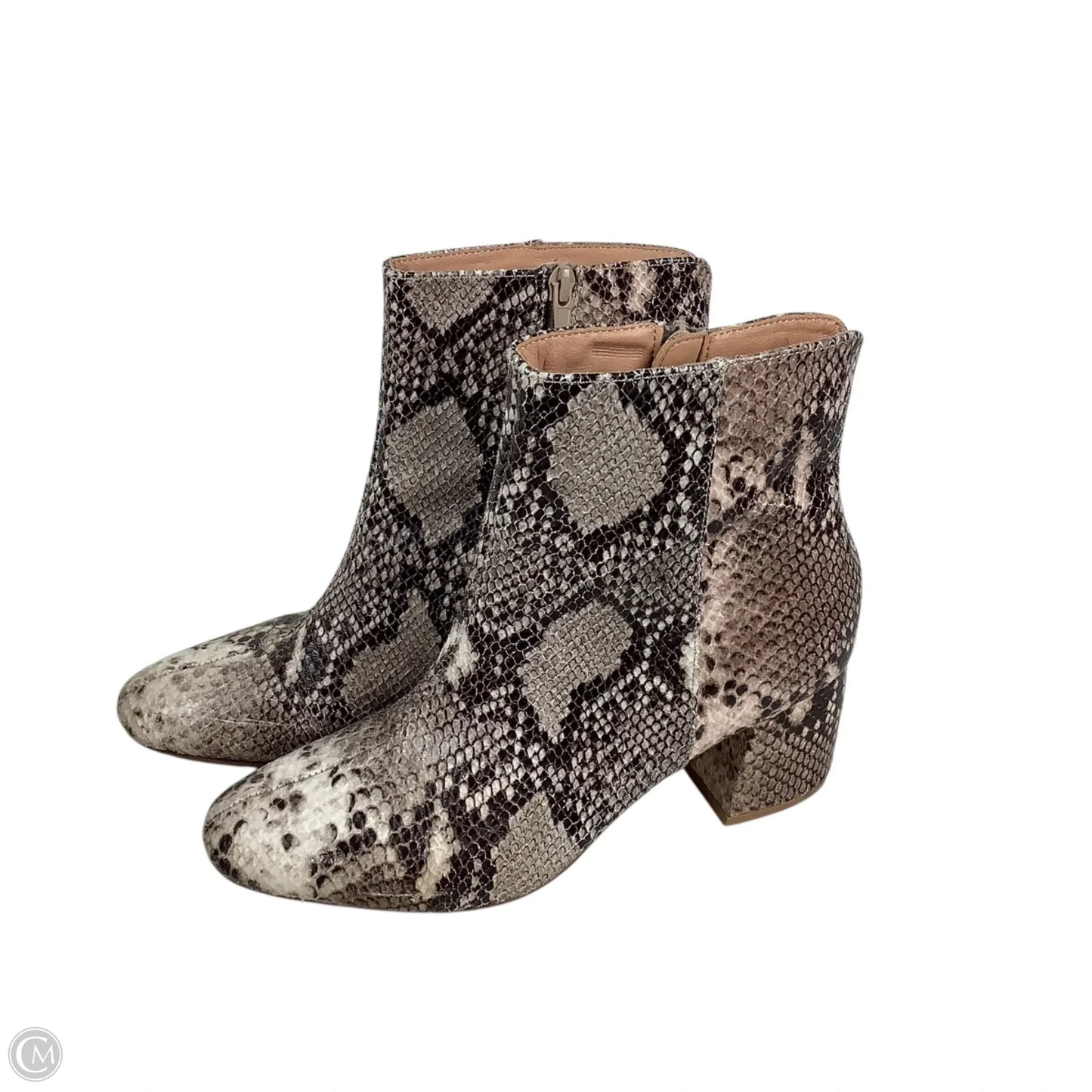 Boots Ankle Heels By Chinese Laundry In Snakeskin Print, Size: 9