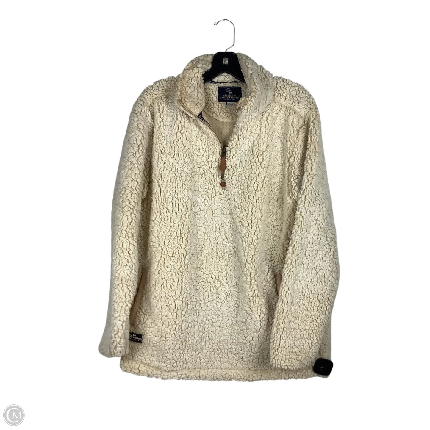 Jacket Faux Fur & Sherpa By Simply Southern In Cream, Size: M