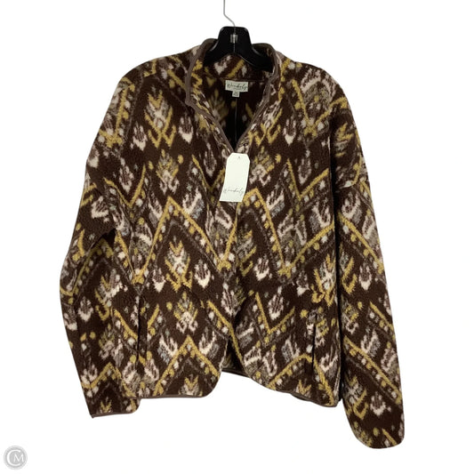 Jacket Faux Fur & Sherpa By Wonderly In Brown, Size: Xl